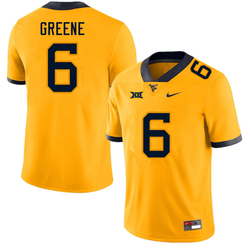 NCAA Men's Garrett Greene West Virginia Mountaineers Gold #6 Nike Stitched Football College Authentic Jersey JP23P14GN